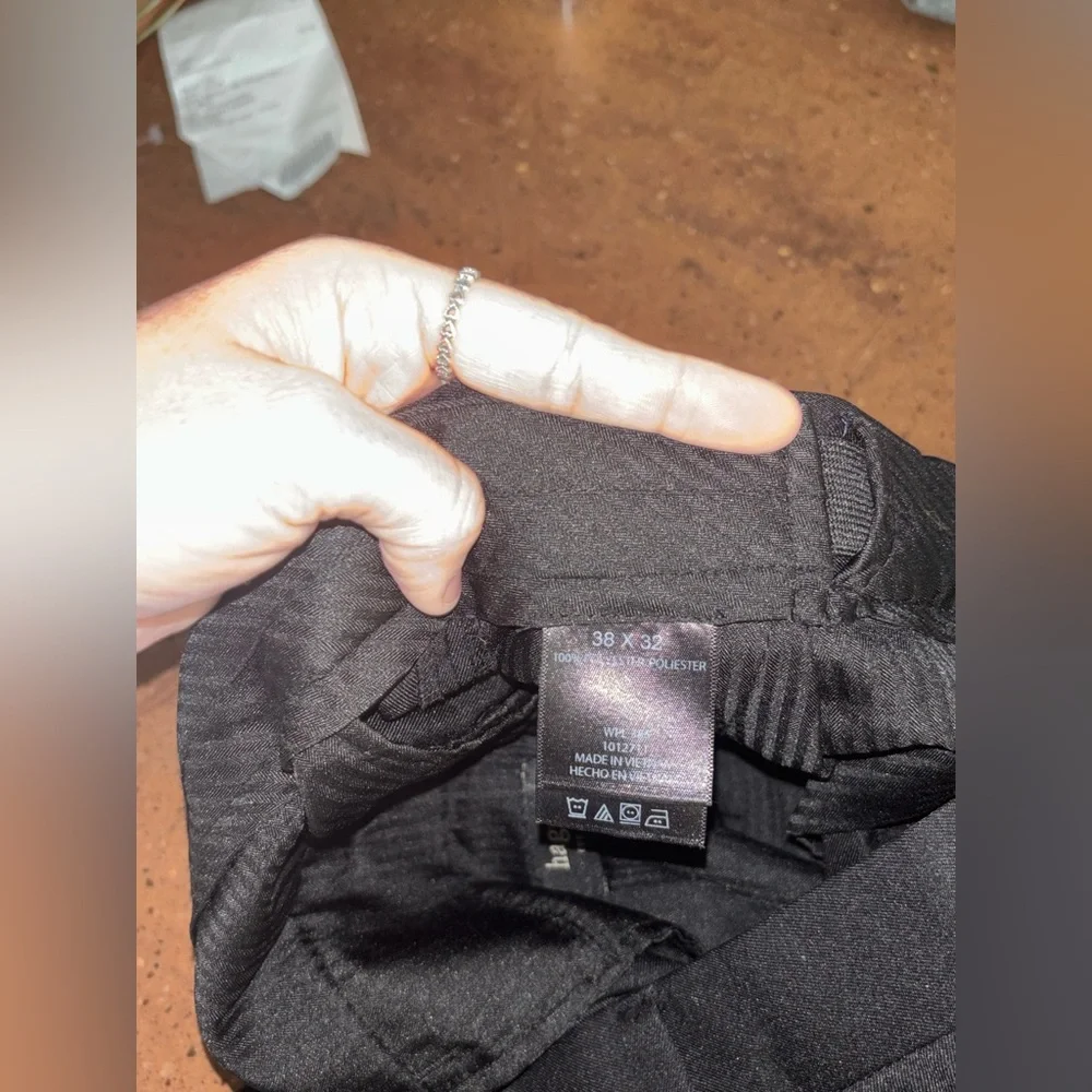 Haggar Black Dress Pants Mens Size 38 Classic Fit Flat Front Work Slacks - Picture 4 of 5